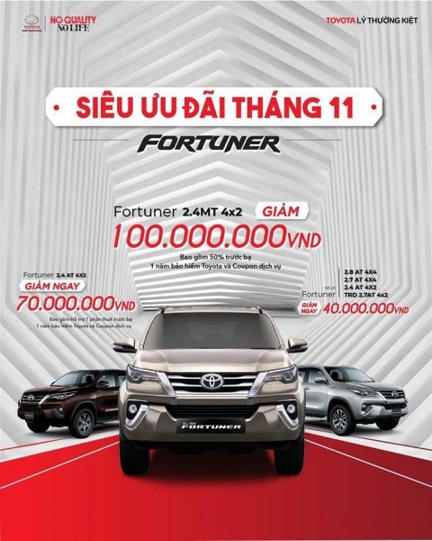 CHƯƠNG TRÌNH KHUYẾN MÃI TOYOTA